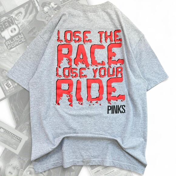 Vintage Speed Pinks Drag Racing Tv Promo Graphic Tee - Picture 1 of 5